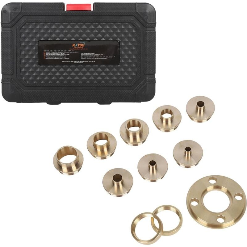 Ej.life - 11Pcs/Set Router Guide Kit, Messing Router Template Guide Kit, mit Sicherungsmutter Adapter Router Zubehör, für Ausschnittarbeiten,