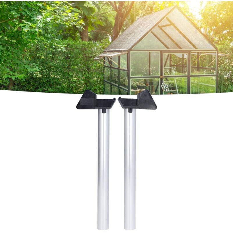 Ej.life - 2 Stück Gewächshaus-Regenrinne, Gewächshaus-Regenrinne, Silber-Regenwasser-Drainage-Kit, Regenfallrohr, Dachrinnen-Kit, Regentonne,