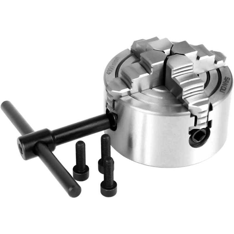 4-Backen Drehfutter,Jectse K72-80 hochwertige Materialunabhängig einstellbar reversibel 80mm Durchmesser 4-Backen-Drehfutter für Drehmaschine