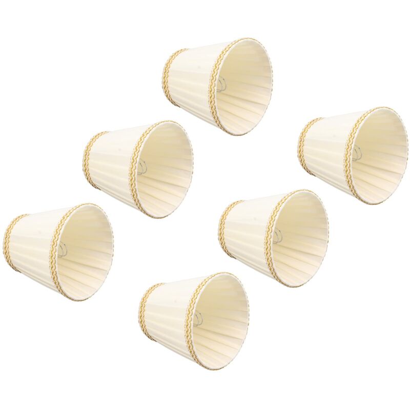Ej.life - 6 Stück Kleiner Lampenschirm, Kleiner Kronleuchter Zum Aufstecken, Trommel Lampenschirm Tuch für Kronleuchter, Kerzenlampen,