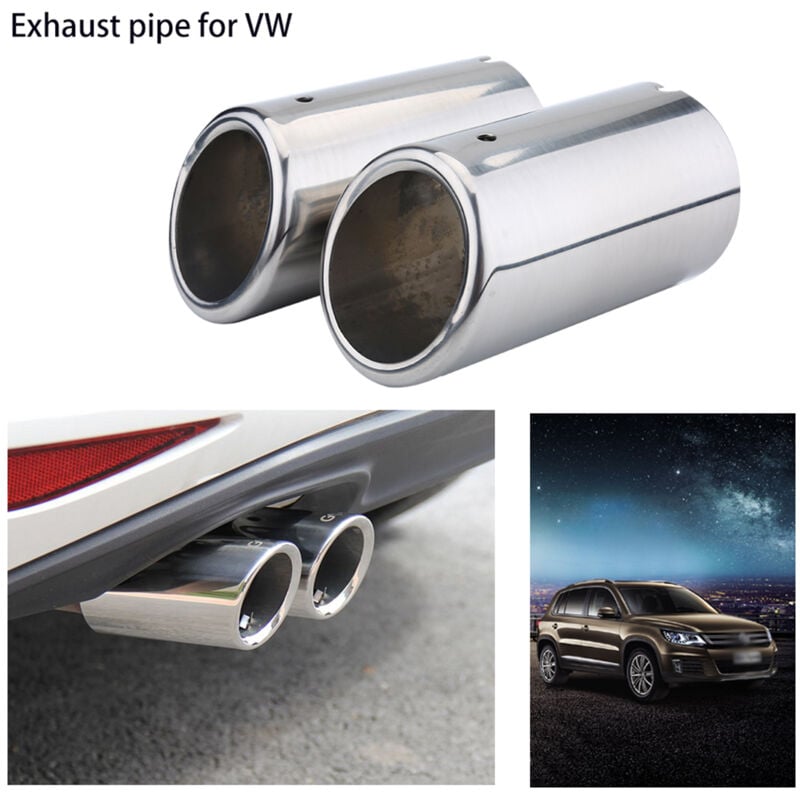 Auto Auspuffblende Auto Verchromung Edelstahl Auspuffendrohre Schalldämpfer Tipps für Tiguan Touran Eos für 325i 328i - Ej.life