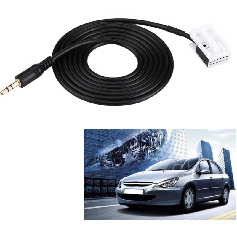 Ej.life - Auto aux Kabel, Auto Audio aux Kabel Adapter Hilfskabel mit Funkentfernungswerkzeug für 307 308 407 C2 C5 RD4