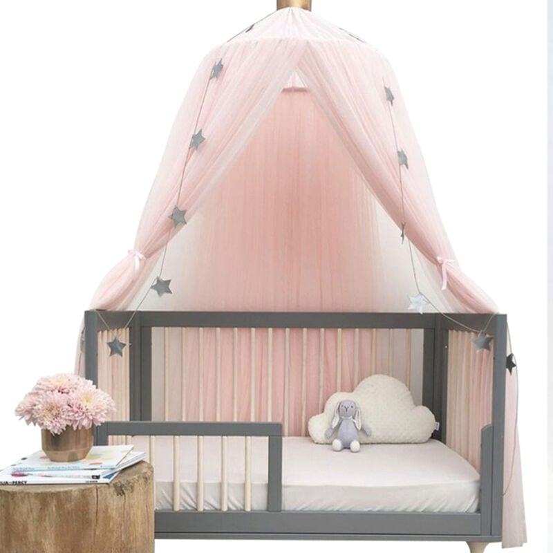 Betthimmel, Elegante Farbe Kinderbettnetz Kind Baby Schlafzimmer Baldachin Mesh FüR Schlafzimmer ReisehöHe (Rosa) - Ej.life