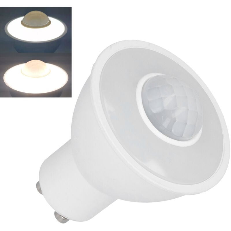 Ej.life - Ejoyous led Bewegungssensor Glühbirne, 5W GU10 pir Sensorlampe LED-Lampen mit Bewegungssensor Kaltes Weiß 6000k Sicherheitslicht