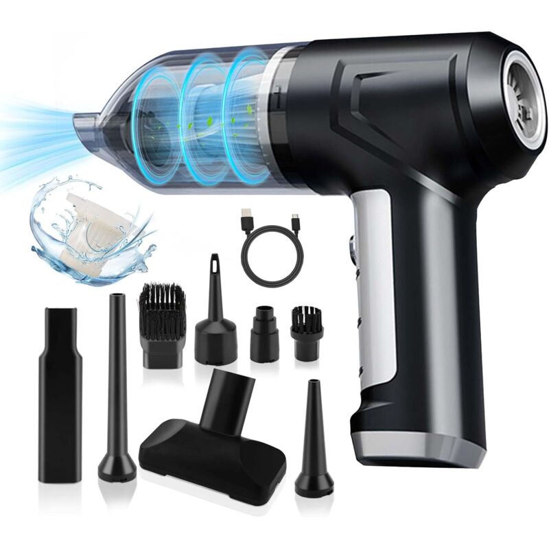 Ej.life - Handstaubsauger, 13000 Pa, tragbarer Mini-Autostaubsauger, 62000 U/min, 2 Geschwindigkeiten, kabelloser Handstaubsauger, für Tierhaare,