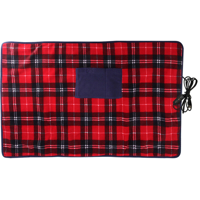 Heizdecke für Auto – 88 x 65 cm – weiche doppellagige Heizdecke – karierte Heizdecke für Winter, Reisen, Camping im Freien - Ej.life