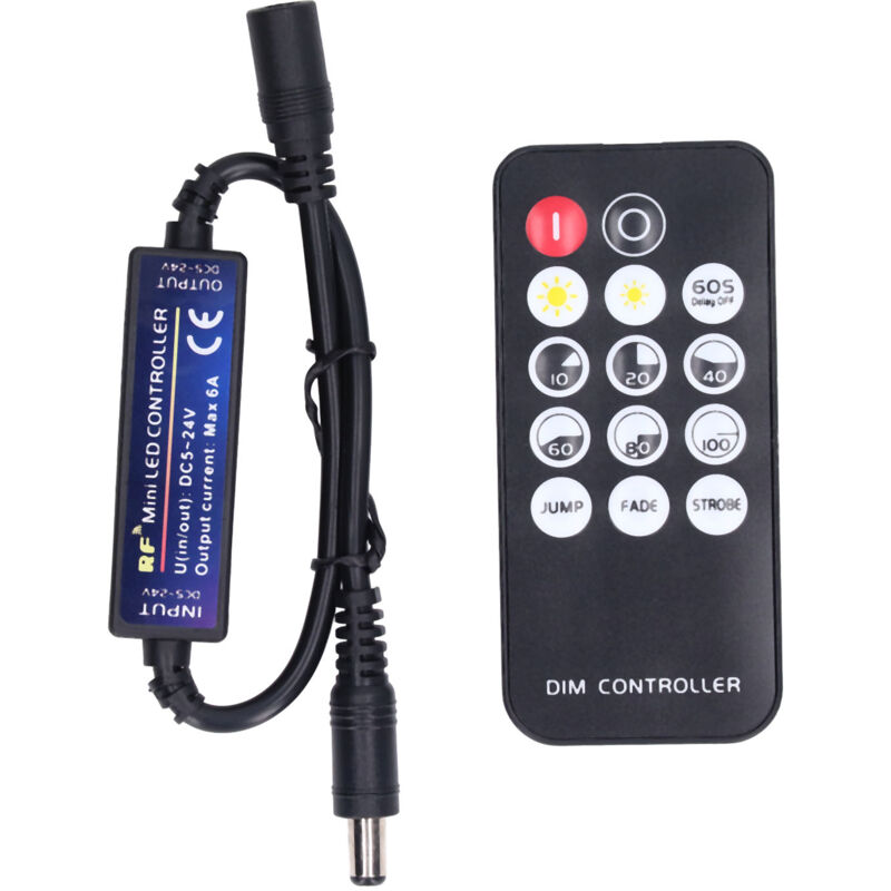 Mini rf Dimmer Controller led Dimmer Controller Einstellbare Helligkeit Fernbedienung 3 Dynamische Modi für Lichtstreifen im Haushalt ktv - Ej.life