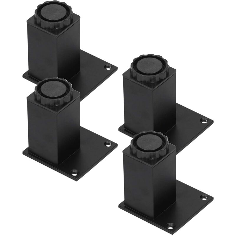 Möbelbein, Schwarzer Sofa-Stützfuß, Möbelbeschläge für Sofa, Schrank, Sofa, Sofa (Quadratischer Schranksockel 80 mm – schwarz) - Ej.life