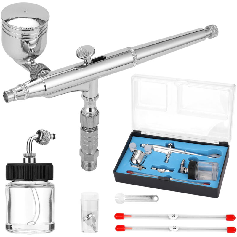 Ej.Life Professionelles Airbrush-Pistolen-Set/Dual-Action/mit 0,2/0,3/0,5 Nadeldüse und Schlauch