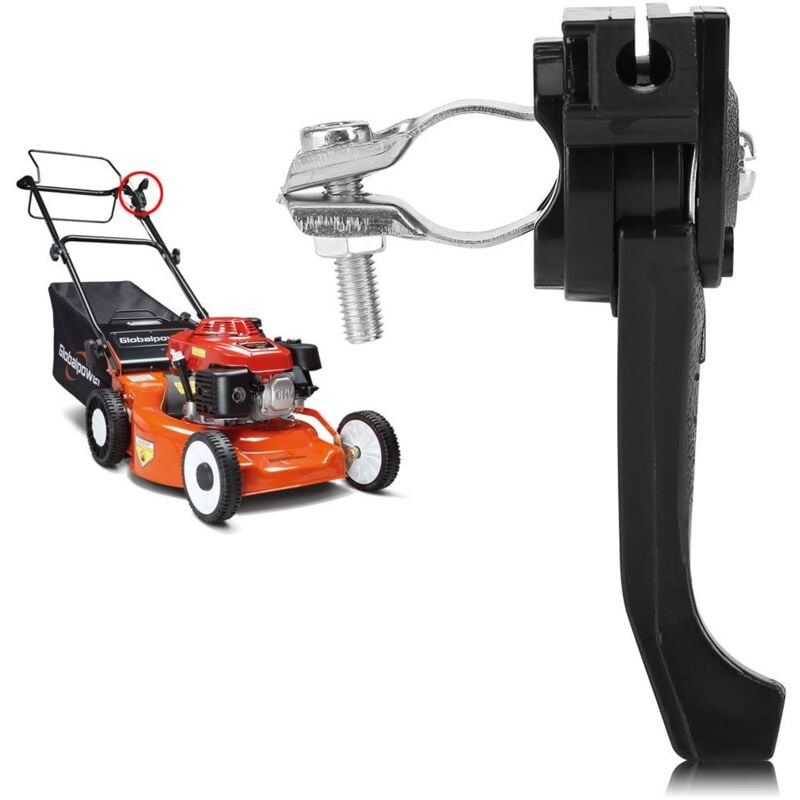 Ej.Life Rasenmäher Gashebel, Rasenmäher Drosselhebel Universal mit Schraube für 19mm Lenker Garten Landwirtschaft Versorgung, Lawnmower Brush Cutter
