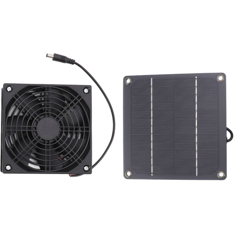Ej.life - Solar-Abluftventilator 12 v 3 w tragbarer Mini-Ventilator mit wasserdichtem Solarpanel-Ventilator für Hühnerställe, Gewächshäuser,