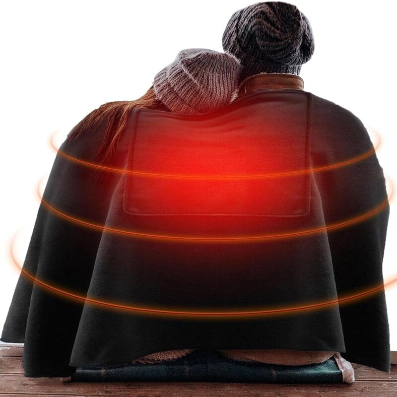 USB-Heizdecke, 150 x 80 cm, Heizdecke, mit 3 Heizstufen, tragbar, maschinenwaschbar, Schwarz - Ej.life