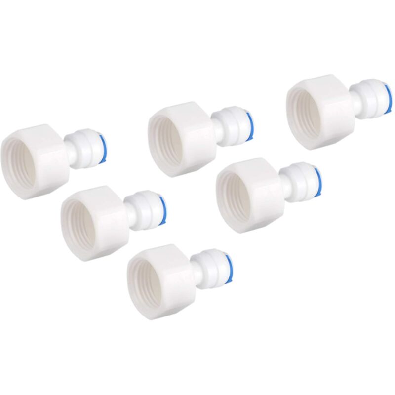 Wasserfilter Schnellkupplung, 6 St¨¹ck 1/4 Rohr Od auf 1/2 Buchse Push In Schnellkupplung Umkehrosmose Wasserfilter f¨¹r Zuhause - Ej.life