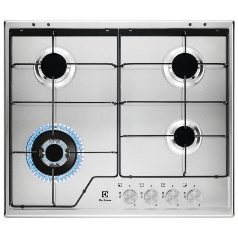 Electrolux KGS6434SX Einbau-Gasherd, Edelstahl, 59 cm, 4 Brenner