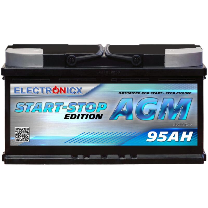 Electronicx AGM Autobatterie Starterbatterie Batterie Start-Stop 95 AH 12V 950A