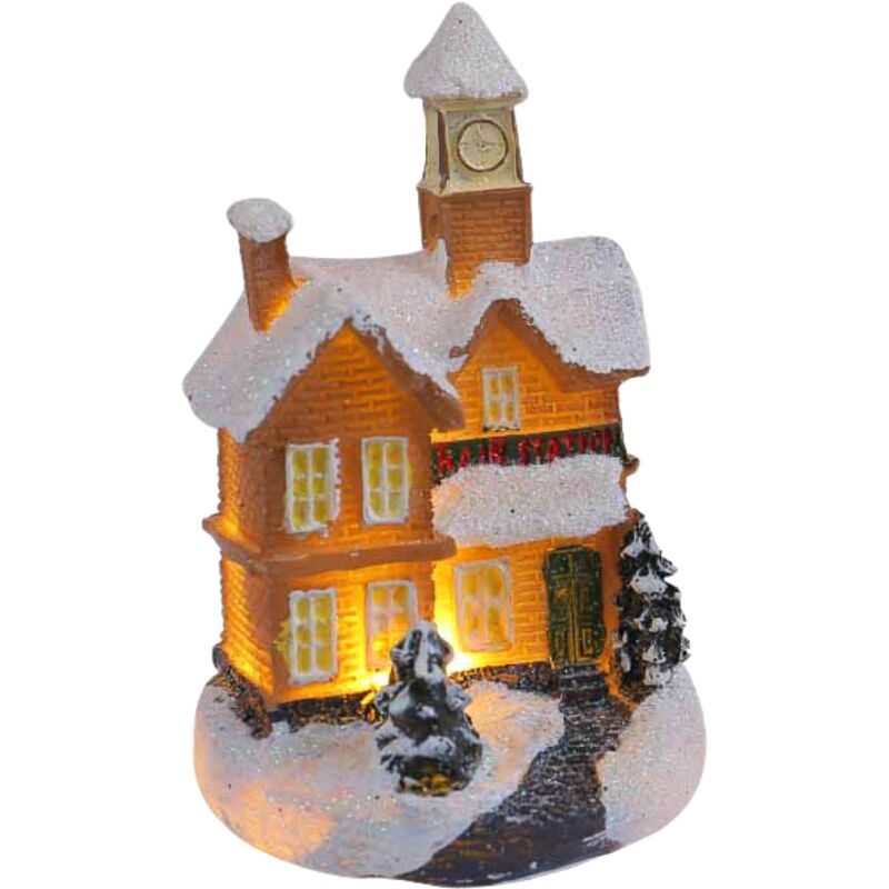 Elegante Tischdekoration, einzigartige Kunstfigur für Regal und Tisch – T2-57 Mittelgroßes Spielhaus aus Kunstharz, Modell B