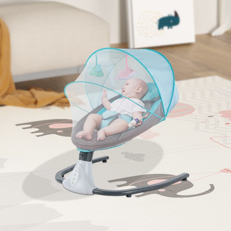 Senderpick - Elektrische Bluetooth-Babywiege, Farbe Blau
