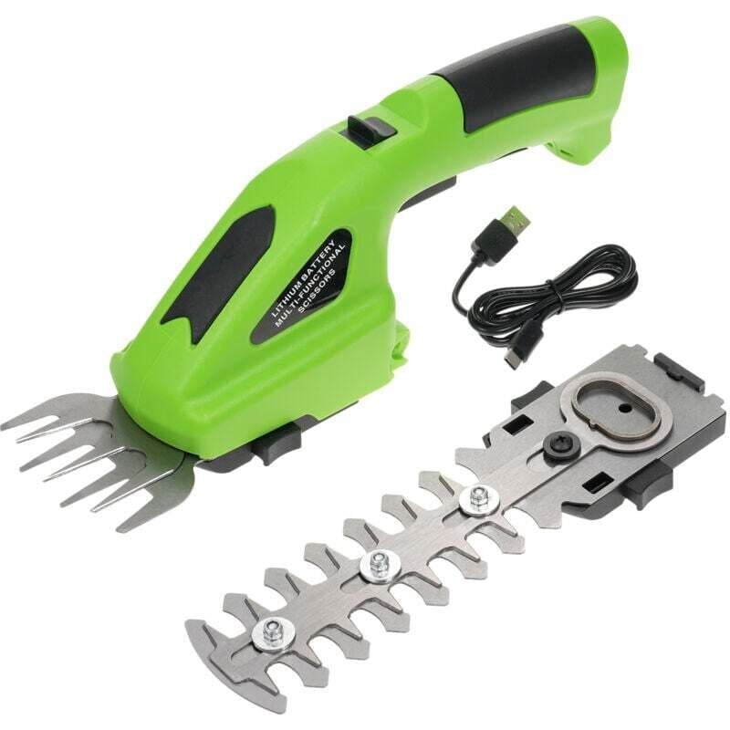 Elektrische Heckenschere, Mini-Akku-Rasentrimmer mit 7,2-V-Akku, 2-in-1-Heckenschere und USB-C-Kabel, 1100 U/min, zum Schneiden von Hecken, Rasen