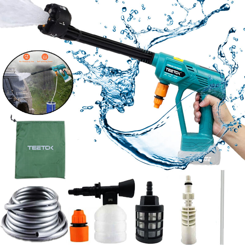 Elektrische Hochdruckreiniger, 6-in-1-Düse, kabelloser Auto-Hochdruckreiniger, Wasserstrahlreiniger, Gartensprühwasserpistole, (nur Gehäuse, ohne