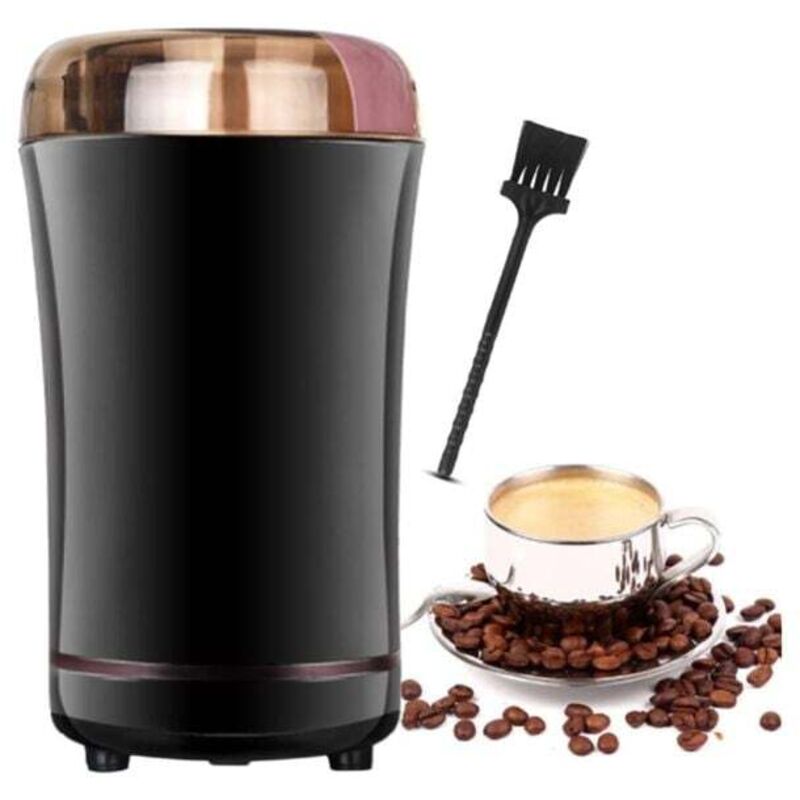 Elektrische Kaffeemühle, 150 W, mit Edelstahlklingen und Reinigungsbürste, Mühle für Leinsamen, Nüsse, Pfeffer, Gewürze, Kaffeesamen und andere,