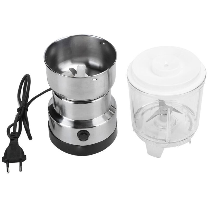 Elektrische Kaffeemühle aus Edelstahl für Gewürze und Samen, 220-V-Haushaltsmühle mit EU-Stecker
