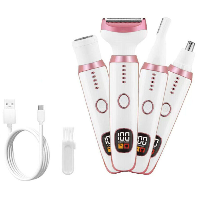 Elektrische Rasierer mit LED-Display für Damen und Herren, Nass-/Trockenrasierer 2025, kabelloser 4-in-1-Epilierer mit IPX7-Wasserschutz,