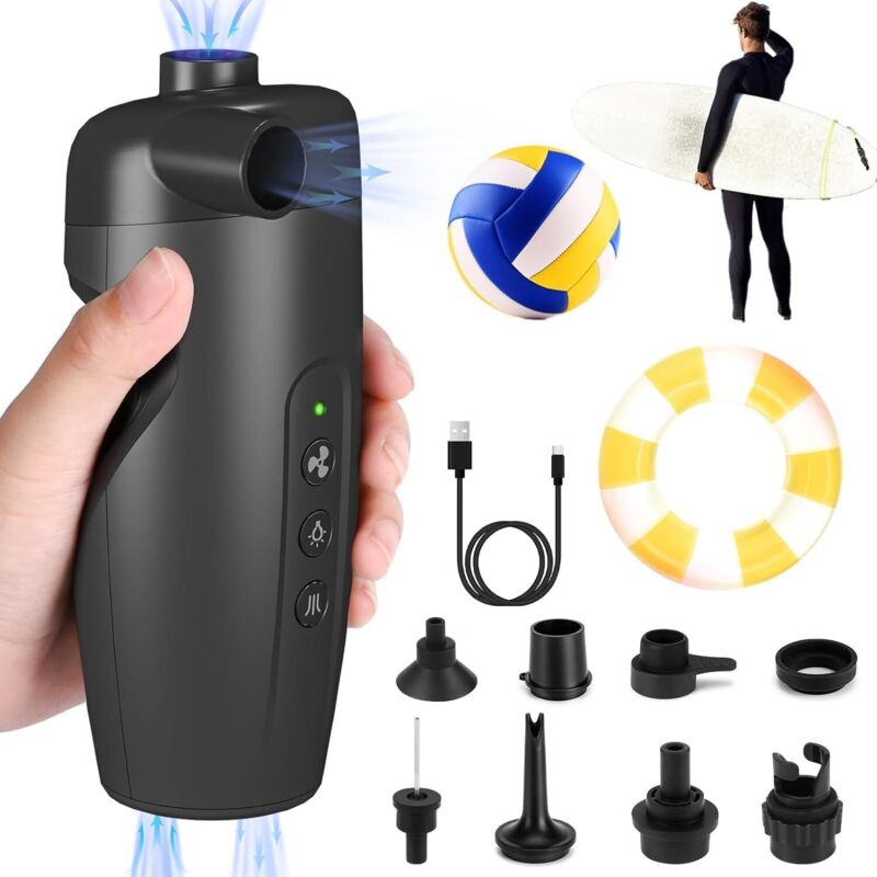 Elektrische SUP-Luftpumpe – 3000 mAh – wiederaufladbar – 20 PSI – hoher Druck – für Kajak, Paddleboard, Boote, Luftmatratze, Boje, Sportbälle,