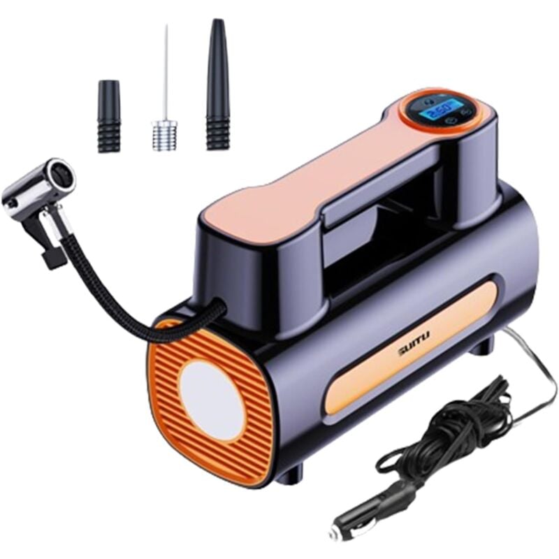 Elektrische SUP Pumpe, Wiederaufladbare Luftpumpe und Notlicht, Auto-Off, 12V DC, mit 4 Düsen, für Stand Up Paddle Boards, Kajaks, Zelte, Matratzen