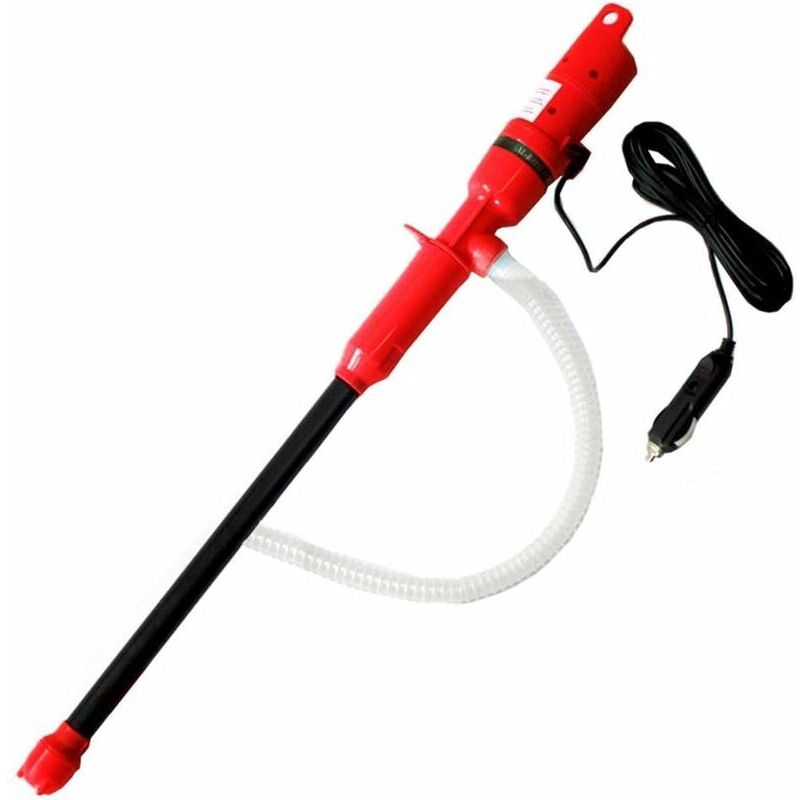 Flüssigkeitstransferpumpe, tragbare elektrische Benzin-Diesel-Flüssigkeitspumpe, Aquarium-Teichpumpe mit rotem Saugrohr, 12 V – LKBD