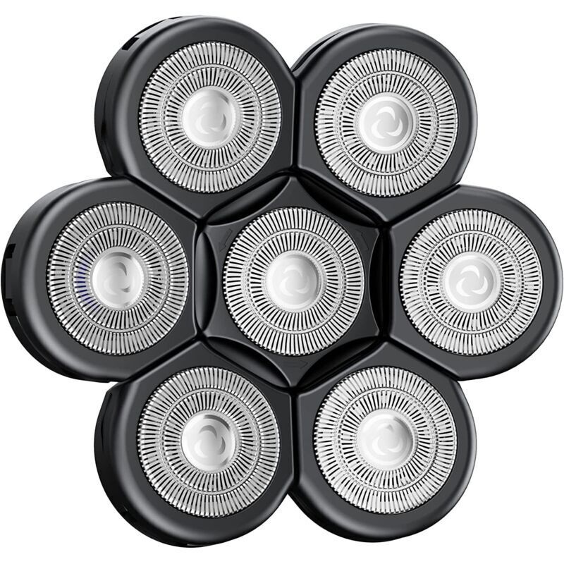 Elektrischer 7-Kopf-Rasierer mit schwimmender Klinge, einfach zu installieren, Barttrimmer, Haarschneider, praktische Universal-Doppelringklinge,