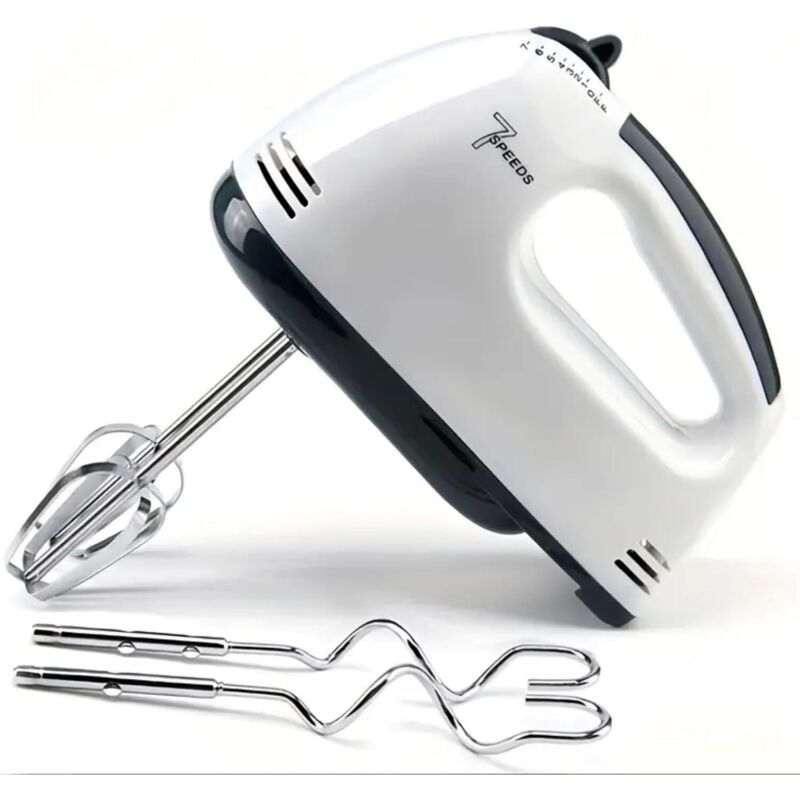 Elektrischer Handmixer – 7 Geschwindigkeitsstufen – 2 Schneebesen – 2 Knethaken