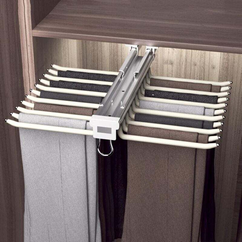 Abnehmbarer Kleiderbügel mit 10/22 Armen, 2 Stile, abnehmbarer Hosenbügel, doppelreihige stoßdämpfende Schienen, ausziehbarer Kleiderbügel zum