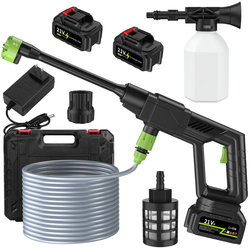 Elektrischer Hochdruckreiniger, kabelloser Hochdruckreiniger, 500 psi, 1 gpm, tragbarer Hochdruckreiniger mit 6-in-1 verstellbaren Düsen