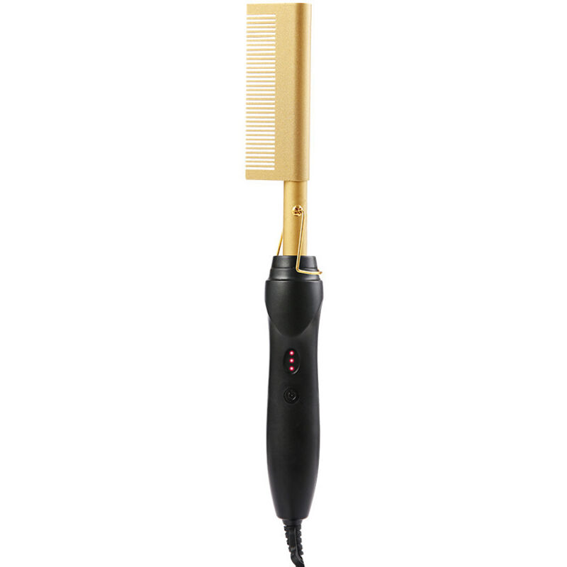 Elektrischer Kupferkamm, elektrischer Kamm für glattes Haar, 2-in-1-Lockenstab für glattes Haar, Multifunktionskamm für glattes Haar, ein Kamm gratis