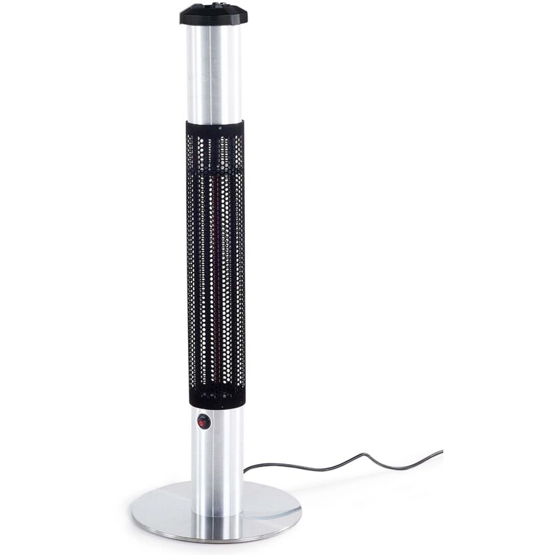 Beliani - Heizstrahler elektrisch Schwarz mit Silber aus Aluminium 1500 Watt mit integrierter Aschenbecher Modern