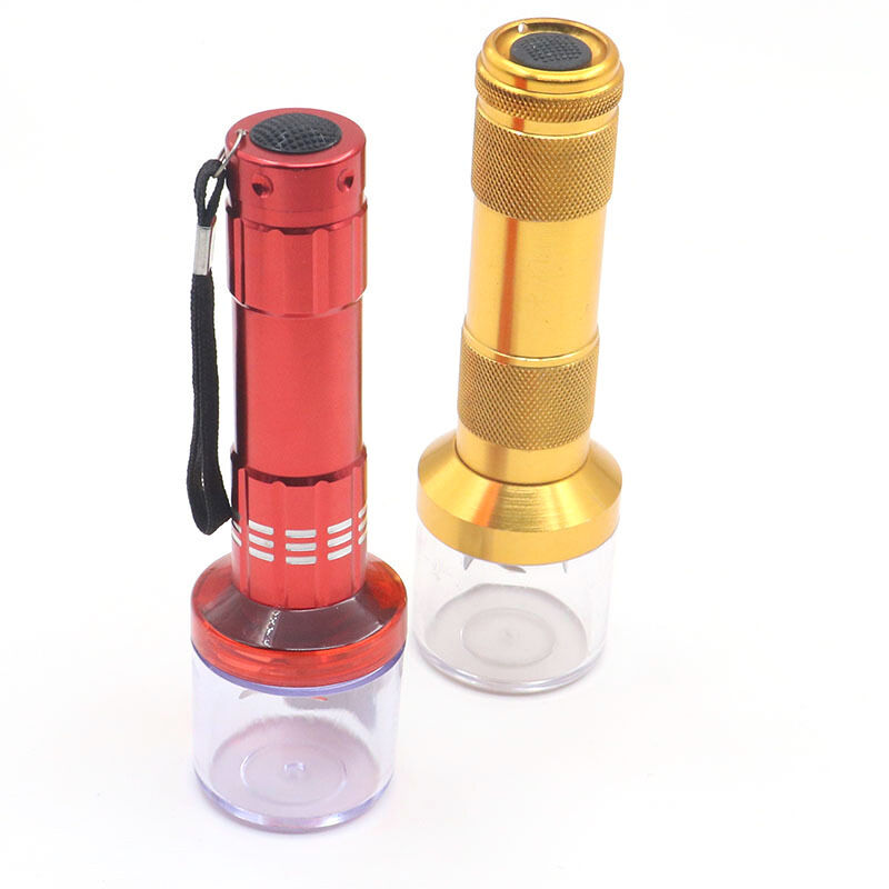 Elektrischer, tragbarer Aluminium-Grinder, Brennerform, Kräutermühle für drinnen und draußen, bewegliches Mahlwerkzeug, Schwarz, 1 Stück (Gelb)