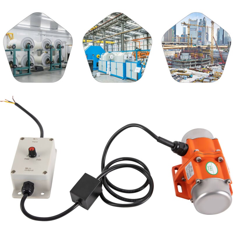 Elektrischer Vibrationsmotor,100W Vibrator mit Drehzahlregler,220 v Asynchrones Vibrator Bürstenloser Motor Elektrischer Rüttler Mehrzweckmotor