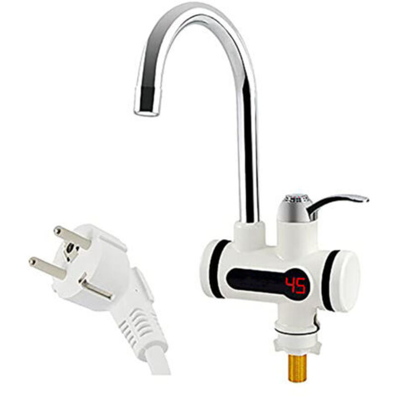 Elektrischer Wasserhahn 220 V mit Durchlauferhitzer, 3000 W, LED-Temperaturanzeige, Wassererhitzer für Küche, Bad, Durchlauferhitzer (unten, groß)