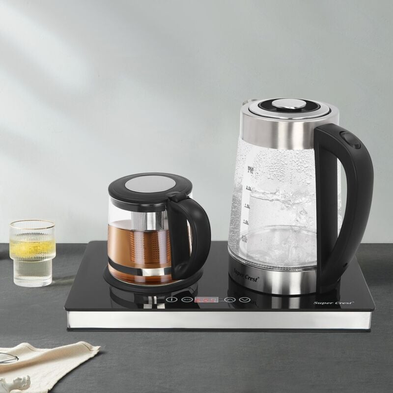 Elektrischer Wasserkocher mit Doppelkochfunktion Transparenter Wasserkocher 2.5l / 1000ml 1800w