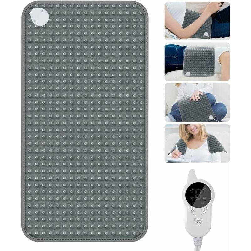 Elektrisches Heizkissen 30 x 60 cm, elektrische Heizmatte mit 9 Temperaturstufen und 4 Timer-Einstellungen, maschinenwaschbare Heizdecke für Rücken,