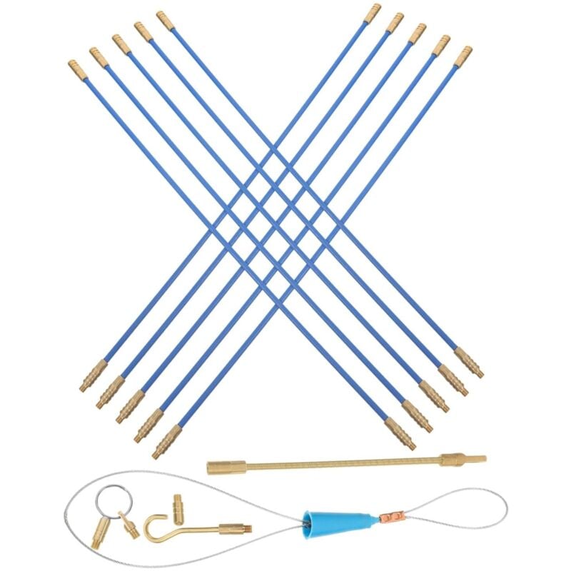 Elektrisches Kabelzieher-Set, Fiberglas-Hochleistungsstangen für Wandkabeldurchführung, Drahtziehwerkzeug für Elektriker und Heimwerker