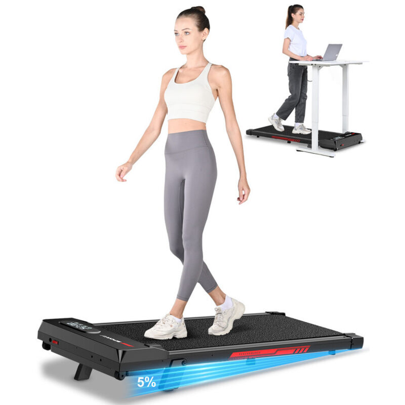 Elektrisches Laufband 1-8 km/h, 5 % Steigung, 2,5 PS Laufmaschine mit Fernbedienung, perfekt für den Heim- oder Bürogebrauch, Schwarz