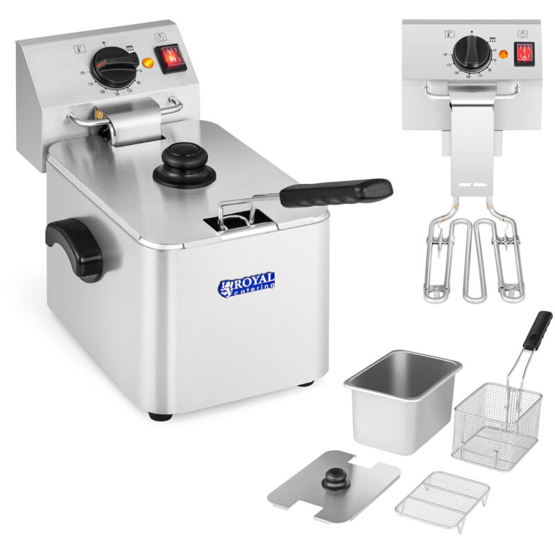 Royal Catering - Fritteuse Elektro ego Thermostat Kapazität 8 l Fritteuse Fritöse 2500 w