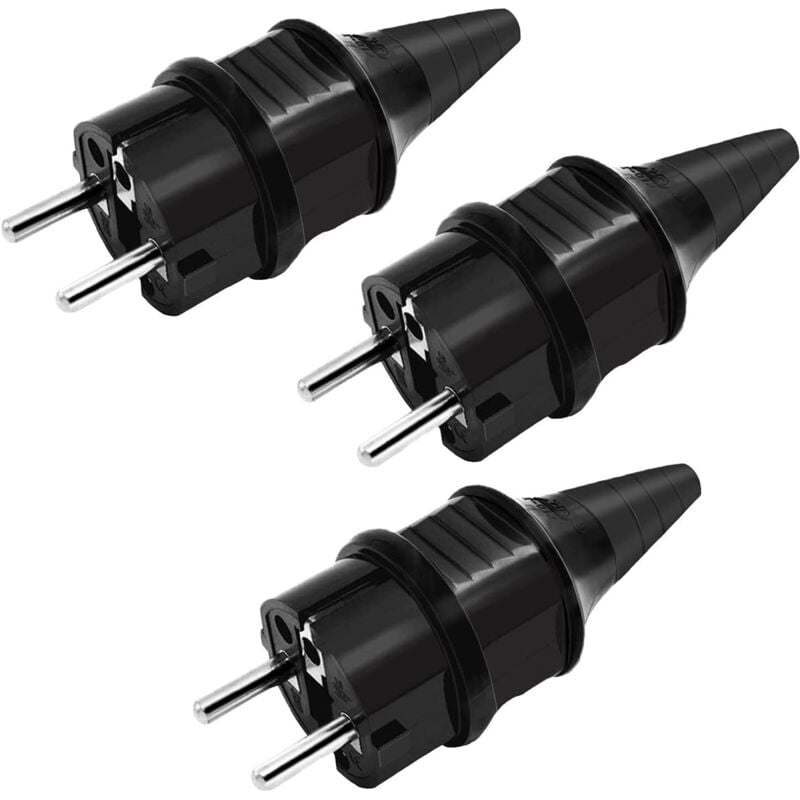 Fitags - Elektro-Stecker, Elektro-Stecker, Stecker, 250V (16A) Steckdose, spritzwassergeschützt und langlebig. Für 6-16 mm Kabel verwendbar.