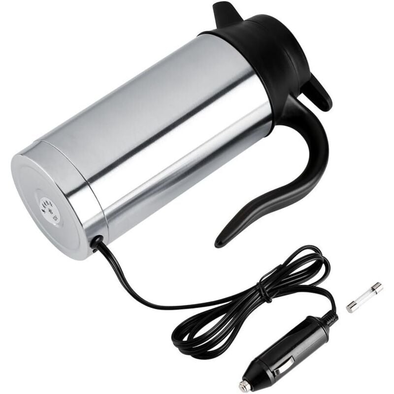 Elektroauto-Wasserkocher, 12 V, 750 ml, Edelstahl, elektrischer Auto-Wasserkocher, Kaffeetasse, Kaffeetasse, Reisewasserflasche, ideal für