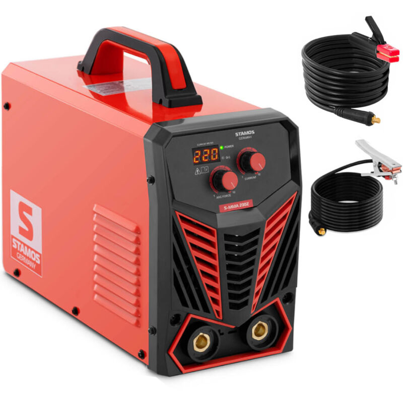 Stamos Germany - Elektroden Schweißgerät E-Hand-Schweißgerät 220 a Duty Cycle 60 % Hot Start igbt