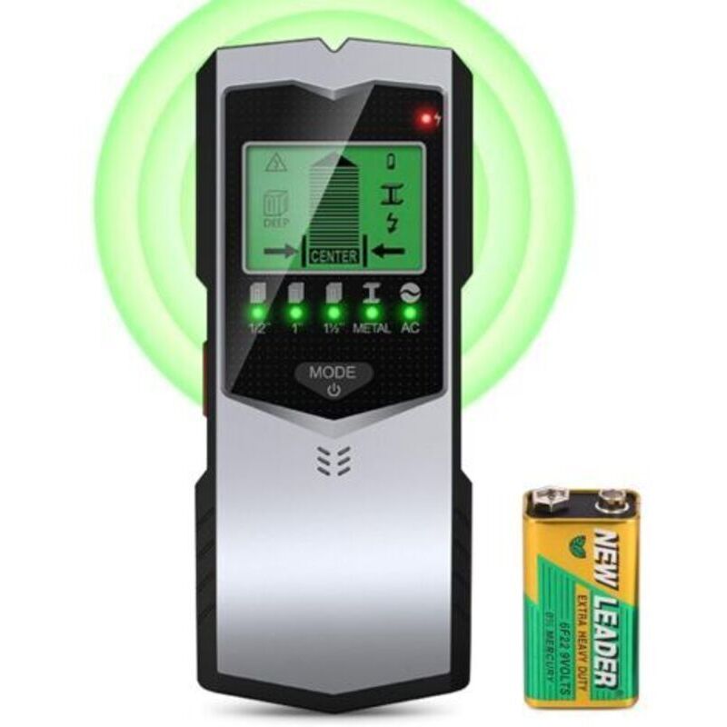 Elektrokabeldetektor, 5-in-1-Wanddetektor, LCD-Bildschirm mit Batterie, wandmontierter Metalldetektor, Detektor von