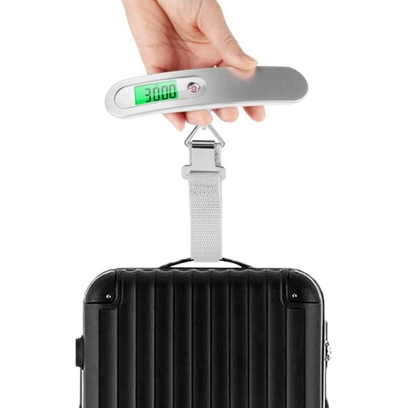 Lablanc - Elektronische Gepäckwaage Tragbare Mini-Digitalwaage Sehr genau: Reisegewicht, Pakete, Einkäufe, Geld, max. 50 kg (lb, g, Oz, kg),