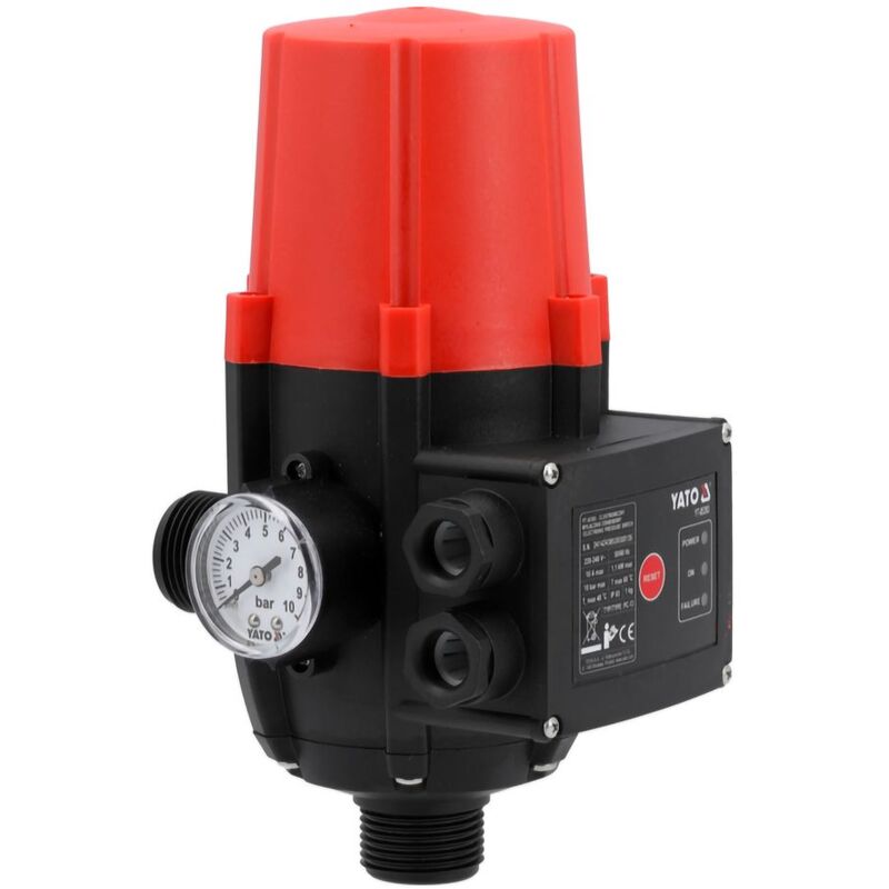 Elektronische Pumpensteuerung mit Druckschalter Druckwächter für Wasserpumpen, Hauswasserwerk & Gartenpumpen 10 bar mit Trockenlaufschutz