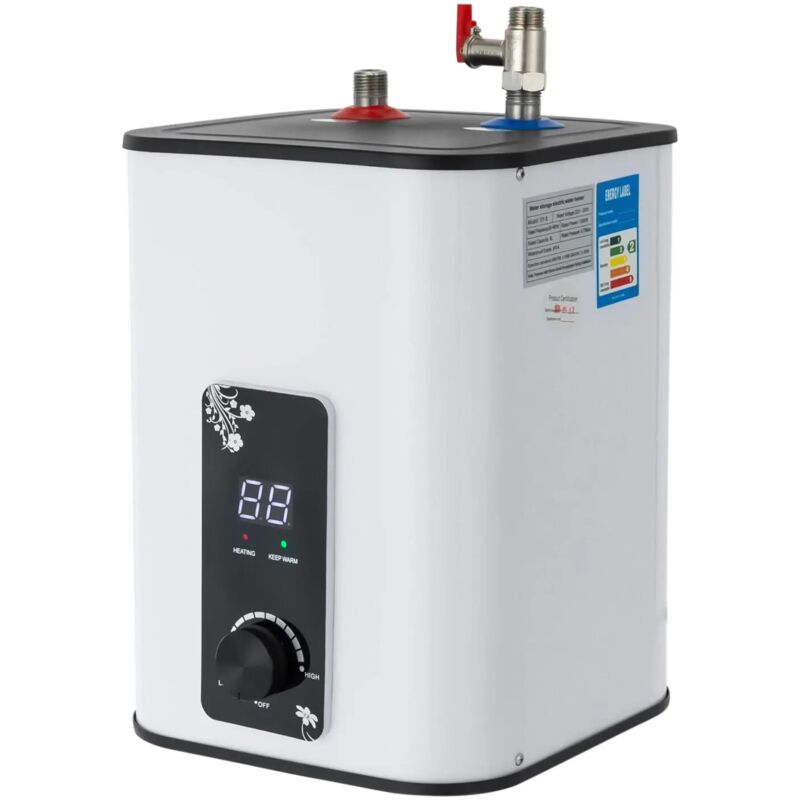 Elektronischer Durchlauferhitzer Küche, 8L 1500W Warmwasserbereiter Elektrisch Instant Klein Durchlauferhitzer Schnelles Aufheizen für Küche und